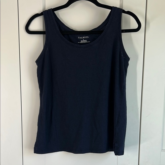 Talbots Women's Linen Blend Navy Tank Top | S - Picture 1 of 3